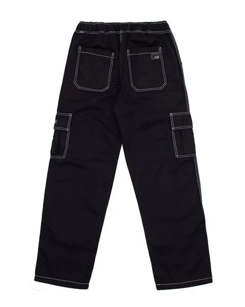 Calça Cargo Reta Stranger (Preta/Costura branca)