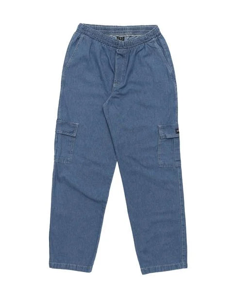 Calça Jeans Cargo Reta Stranger (Azul Claro c/ Costura Branca)