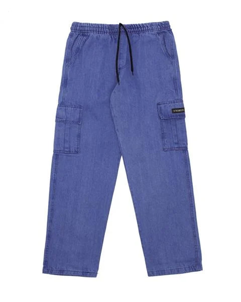 Calça Jeans Cargo Reta Stranger (Azul Escuro)