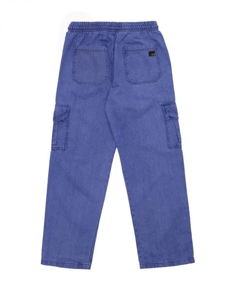 Calça Jeans Cargo Reta Stranger (Azul Escuro)