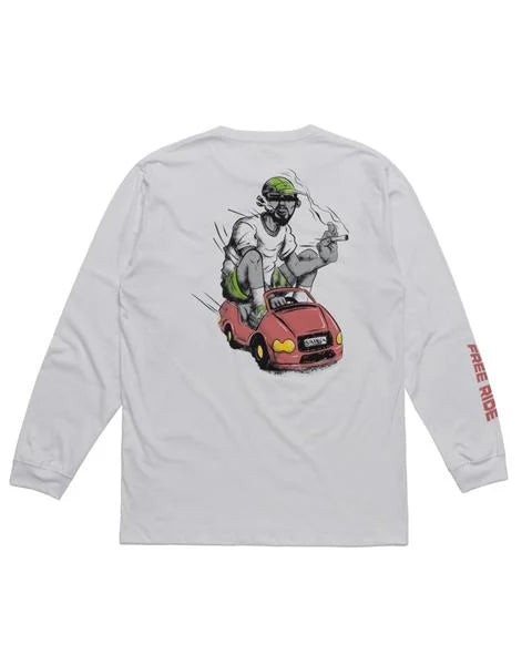 Camiseta Stranger Manga Longa Little Driving Smoke (Branca)