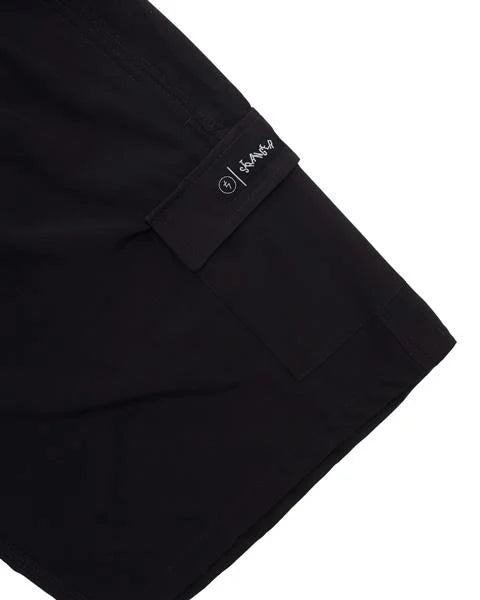 Shorts Tactel Cargo Stranger Lettering (Preto)