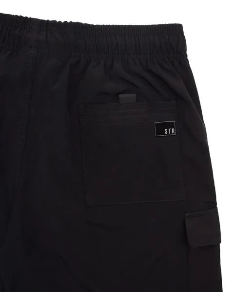 Shorts Tactel Cargo Stranger Lettering (Preto)