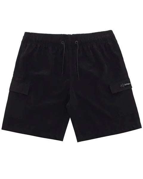 Shorts Tactel Cargo Stranger Lettering (Preto)